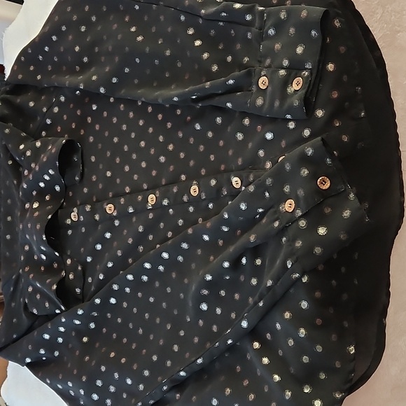 Fun And Flirt Black Sheer Blouse Excellent Condition - Picture 2 of 7